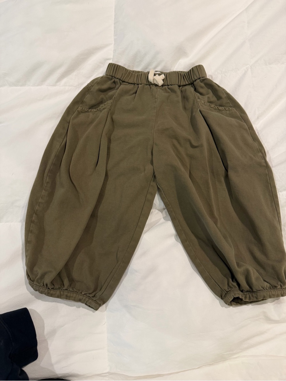 Zara Olive Green Elastic Waist Cargo-Style Joggers
